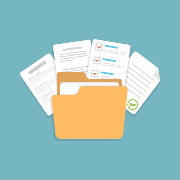East Baton Rouge Parish Library| image: Contract document icon in flat style. Report with folder vector illustration on isolated background. Paper sheet sign business concept.