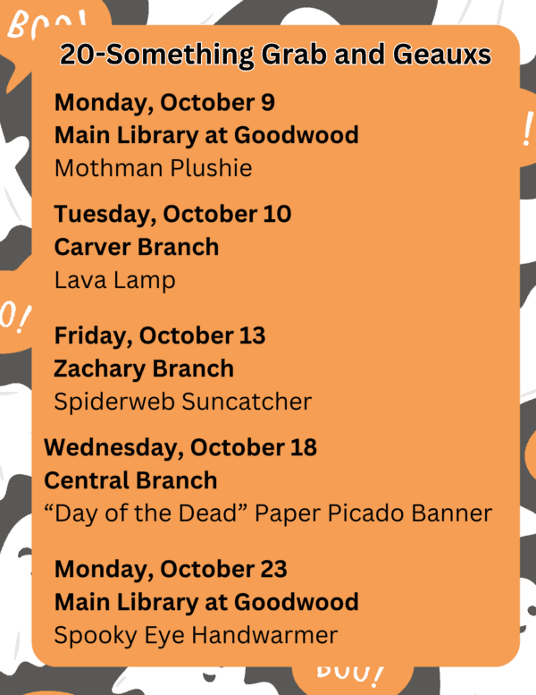 East Baton Rouge Parish Library| image: 20-Something-Grab-and-Geauxs
