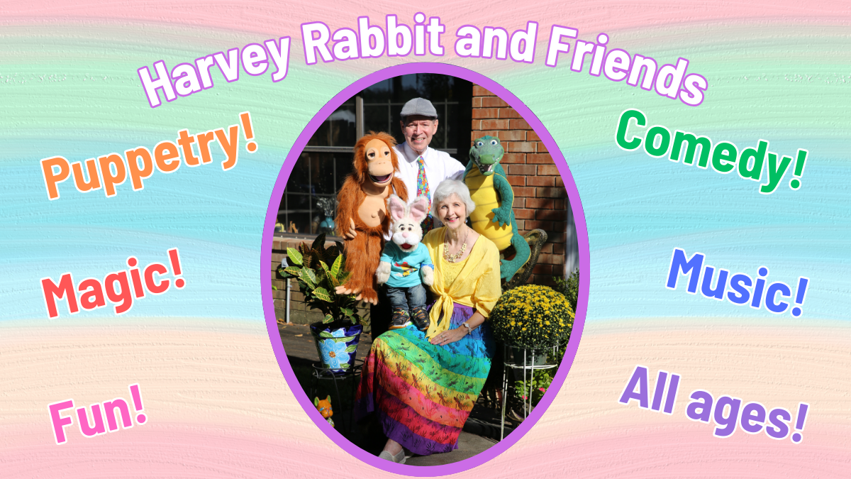 East Baton Rouge Parish Library| image: Harvey Rabbit and Friends – LocalHop Graphic